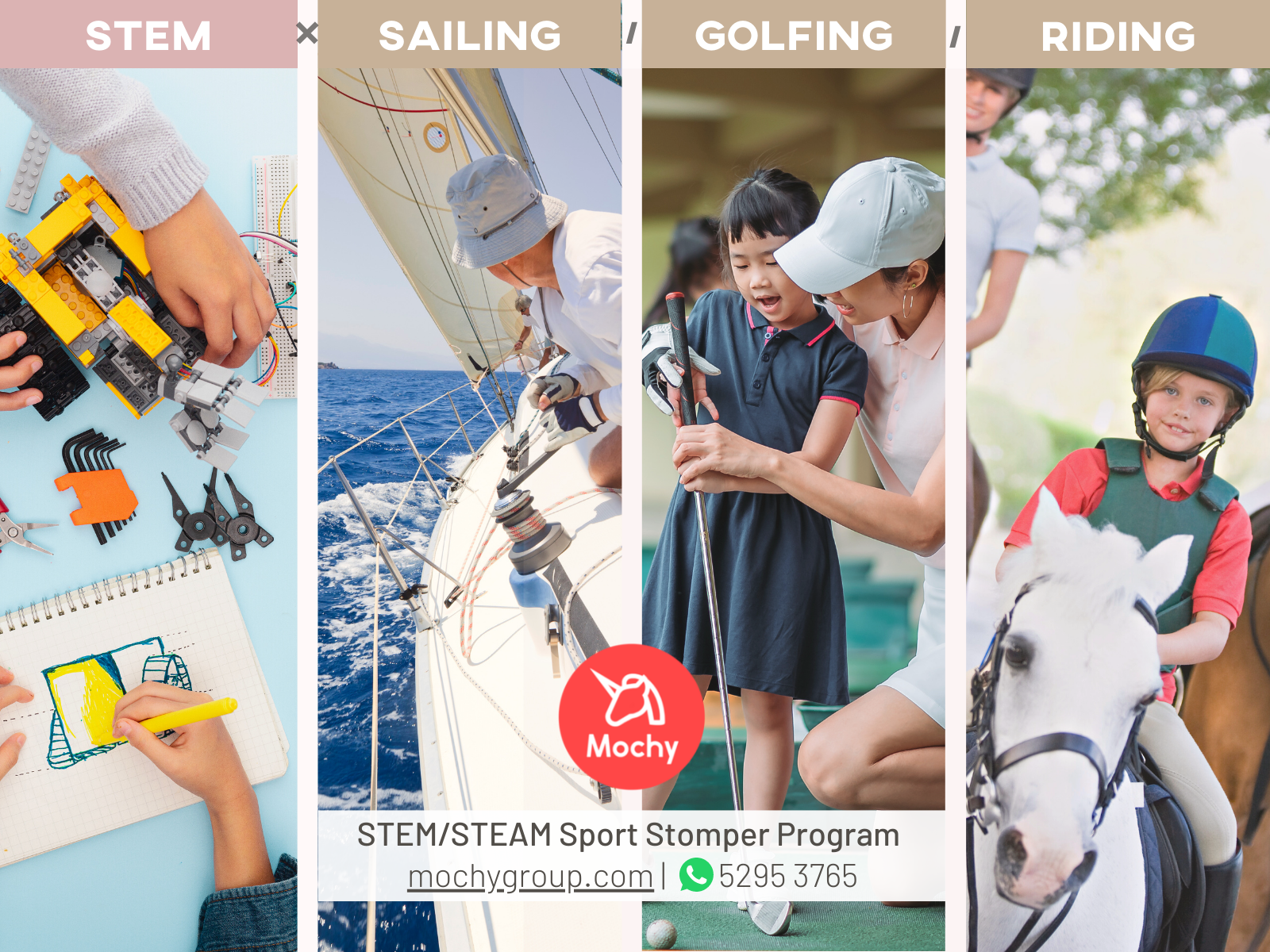 Sporty geeks exist? Mochy Debuts HK’s 1st STEAM Sport Program with Sailing, Horse Riding, Golf Pros⛵🐴⛳