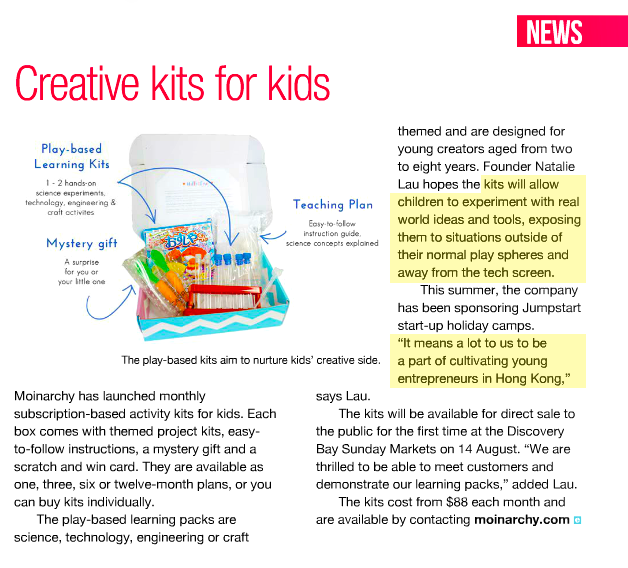 Featured in Expat Parent: Creative kits for kids