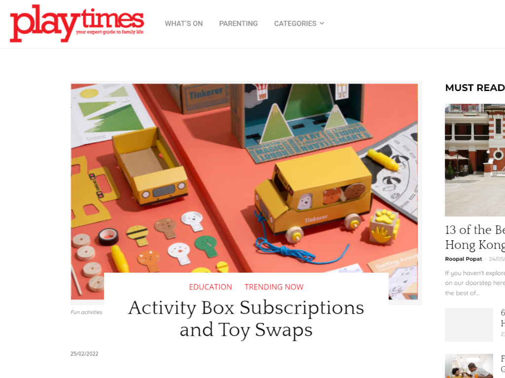 Featured in Playtimes: Activity Box Subscriptions and Toy Swaps 2022